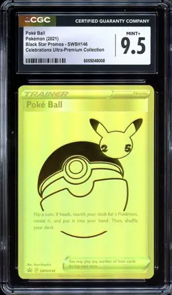 Pokemon Celebrations Poke Ball Black Star Promo SWSH146 CGC 9.5 MINT+ - Image 1