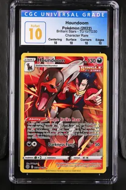 POP 1 ?CGC 10 Perfect Houndoom TG10/TG30 Character Rare Brilliant Stars Pokemon - Image 1