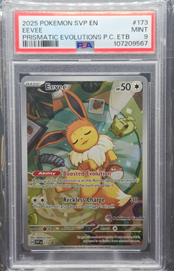 Pokemon Center Stamped Promo Eevee SVPEN 173 Prismatic Evolutions PC ETB PSA 9 - Image 1