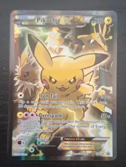 Pokemon TCG Pikachu EX XY124 Promo Card LP-MP - Image 2