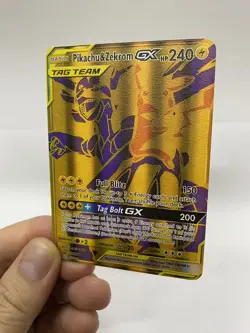 Pikachu&Zekrom GX Gold Metal Pokemon Card-Collectible Display！Christmas PRETTY~ - Image 1