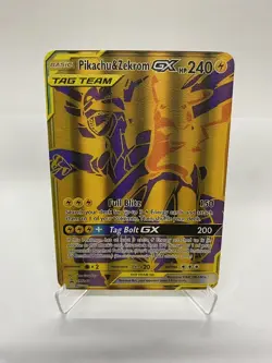 Pikachu&Zekrom GX Gold Metal Pokemon Card-Collectible Display！Christmas PRETTY~ - Image 3