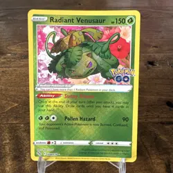 Pokemon TCG Radiant Venusaur Holo Card Pokemon Go 004/078 Rare - Image 1