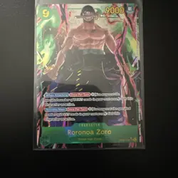 One Piece Roronoa Zoro Card Alt Art OP06-118 SEC Green English Straw Hat TCG - Image 1