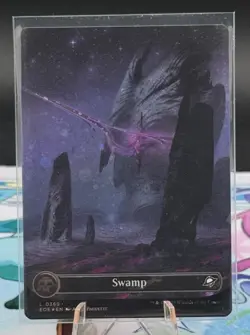 Swamp Borderless Galaxy Foil - EOE 0369 - NM - MTG Magic - Image 1