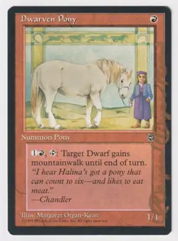 Signed Dwarven Pony NM Homelands Artist Margaret Organ-Kean MTG Reserved List! - Image 1