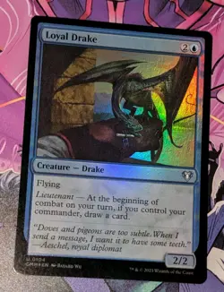 MTG *FOIL* Commander Masters Uncommon LOYAL DRAKE NM - Image 1