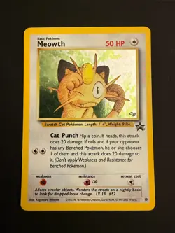 Pokemon Meowth Black Star Promo 10 WOTC - Image 1