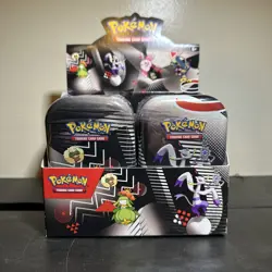Pokemon TCG Set of 8 Unova Mini Tins Sealed Open Display Case New - Image 1