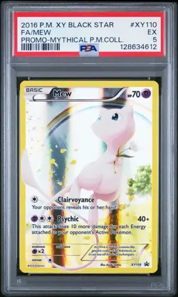 2016 POKEMON XY BLACK STAR PROMO MYTHICAL POKEMON COLL #XY110 FULL ART/MEW PSA 5 - Image 1