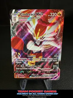 Cinderace Vmax 036/192, Rebel Clash, Pokemon, NM - Image 1