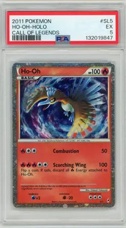 2011 POKEMON CALL OF LEGENDS #SL5 HO-OH-HOLO PSA 5 - Image 1
