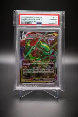 Rayquaza VMAX PSA 10 GEM MINT 2021 Pokemon SWSH #111 - Evolving Skies Full Art - Image 1