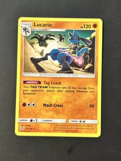 Lucario 117/236 - Sun & Moon Unified Minds Rare Pokemon Card - Image 1