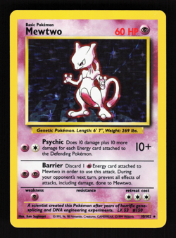 Mewtwo 10/102 Base Set Holo 1999 WOTC Pokemon Card - Image 1