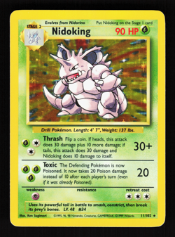 Nidoking 11/102 Base Set Holo 1999 WOTC Pokemon Card - Image 1
