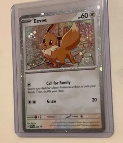 Pokemon Trading Card: SVP: BLEED ERRORS: EEVEE 200 Black Star Promo Swirl Cosmo - Image 1
