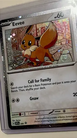 Pokemon Trading Card: SVP: BLEED ERRORS: EEVEE 200 Black Star Promo Swirl Cosmo - Image 3