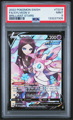 PSA 9 MINT Sylveon V TG14/TG30 Brilliant Stars FA Pokemon Card Trainer Gallery - Image 1