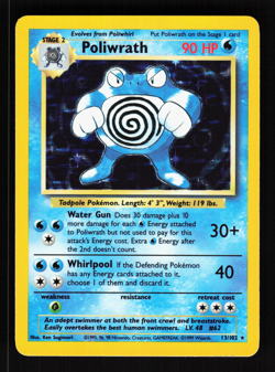 Poliwrath 13/102 Base Set Holo 1999 WOTC Pokemon Card - Image 1
