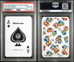 Pokemon Card PSA10 Pretend Pikachu Poncho Playing Cards Ace of Spades Hiroshima - Image 1