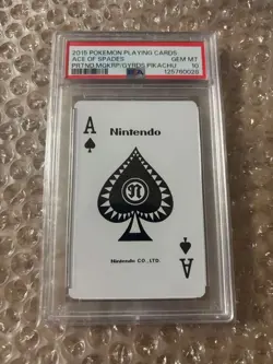 Pokemon Card PSA10 Pretend Pikachu Poncho Playing Cards Ace of Spades Hiroshima - Image 2