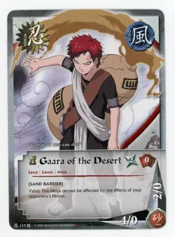 Gaara of the Desert 117 Sand Barrier Uncommon Starter Ninja Card Naruto Chosen - Image 1