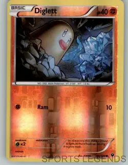 2016 pokemon Fates Collide reverse holo Diglett 36/124 - Image 1
