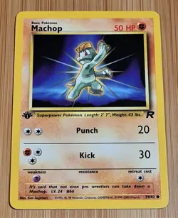 Machop # 59/82 Common 1.Edition Team Rocket 2000 Pokemon Englisch Mint Vintage - Image 1