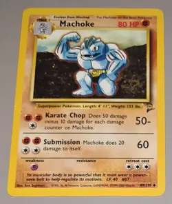 Machoke # 49/130 Uncommon Karte A Base Set 2 2000 Pokemon EN Near Mint Vintage - Image 1
