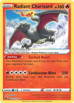 Radiant Charizard 020/159 Pokemon TCG Crown Zenith - Image 1