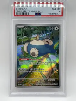 Pokemon Snorlax 051 PSA 8 NM-Mint 151 Elite Trainer Box Promo SVP EN 2023 - Image 3