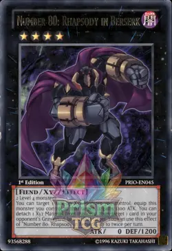 1st ed Number 80: Rhapsody in Berserk rare PRIO-EN045 Yugioh - Image 1