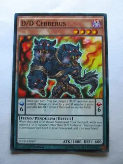 Yugioh! D/D Cerberus SDPD-EN007 Common 1st Ed Near Mint VLP!! - Image 1