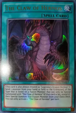 Yugioh The Claw Of Hermos UR 1st Ed. DRL3-EN067 Near Mint - Image 1