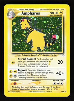Ampharos 1/64 Neo Revelation Holo WOTC 2000 Pokemon Card - Image 1