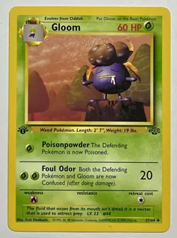 Gloom 37/64 (MP) 1st Edition Uncommon Jungle Set 1996 WOTC Pokemon Card - Image 1