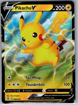 Pikachu V 086/264 SWSH08: Fusion Strike - Pokemon Card - NM - Image 1