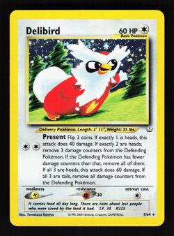 Delibird 5/64 Neo Revelation Holo WOTC 2000 Pokemon Card - Image 1