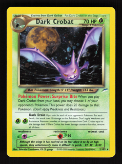 Dark Crobat 2/105 Neo Destiny Holo WOTC 2000 Pokemon Card - Image 1