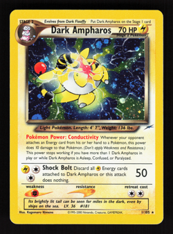 Dark Ampharos 1/105 Neo Destiny Holo WOTC 2000 Pokemon Card - Image 1