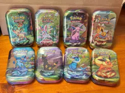 Pokemon TCG Prismatic Evolutions Mini Tin Display Box Complete - Image 2