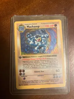 Shadowless Machamp 1st edition Rare Pokemon Card (good condition and affordable) - Image 1