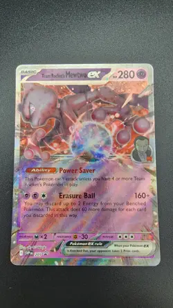 Team Rocket's Mewtwo ex 205 SV: Scarlet & Violet Promo Cards Holo NM+ - Image 1