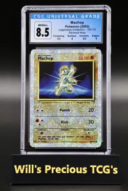 CGC 8.5 Machop 79/110 Legendary Collection 2002 Reverse Holo Pokemon Card WOTC - Image 1