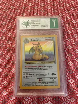 Pokemon PSA 7 NM Dragonite 4/62 Fossil Set Holo Card 1999 TCG VINTAGE RARE! - Image 1