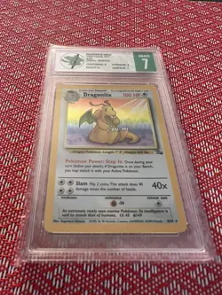 Pokemon PSA 7 NM Dragonite 4/62 Fossil Set Holo Card 1999 TCG VINTAGE RARE! - Image 3
