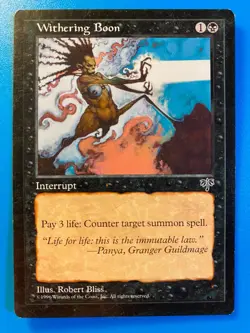 MTG 1x Withering Boon Mirage Legacy Magic the Gathering Card x1 LP - Image 1