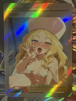 Pokemon Caitlin Anime Waifu Custom DIY Trainer Art Sexy Pokemon card - Image 1