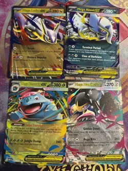 Pokemon Bundle 5, 4x Mixed Mega Cards, English, NM Condition. - Image 1